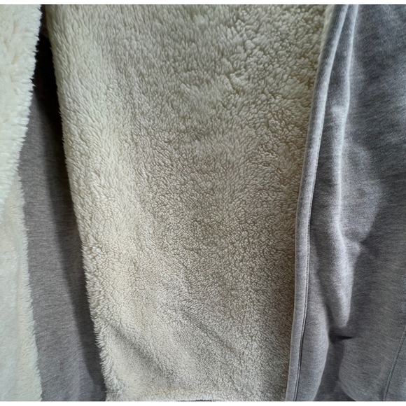 LL Bean Women's Cozy Sherpa Lined Cardigan Sweatshirt Jacket Taupe L - Picture 4 of 11